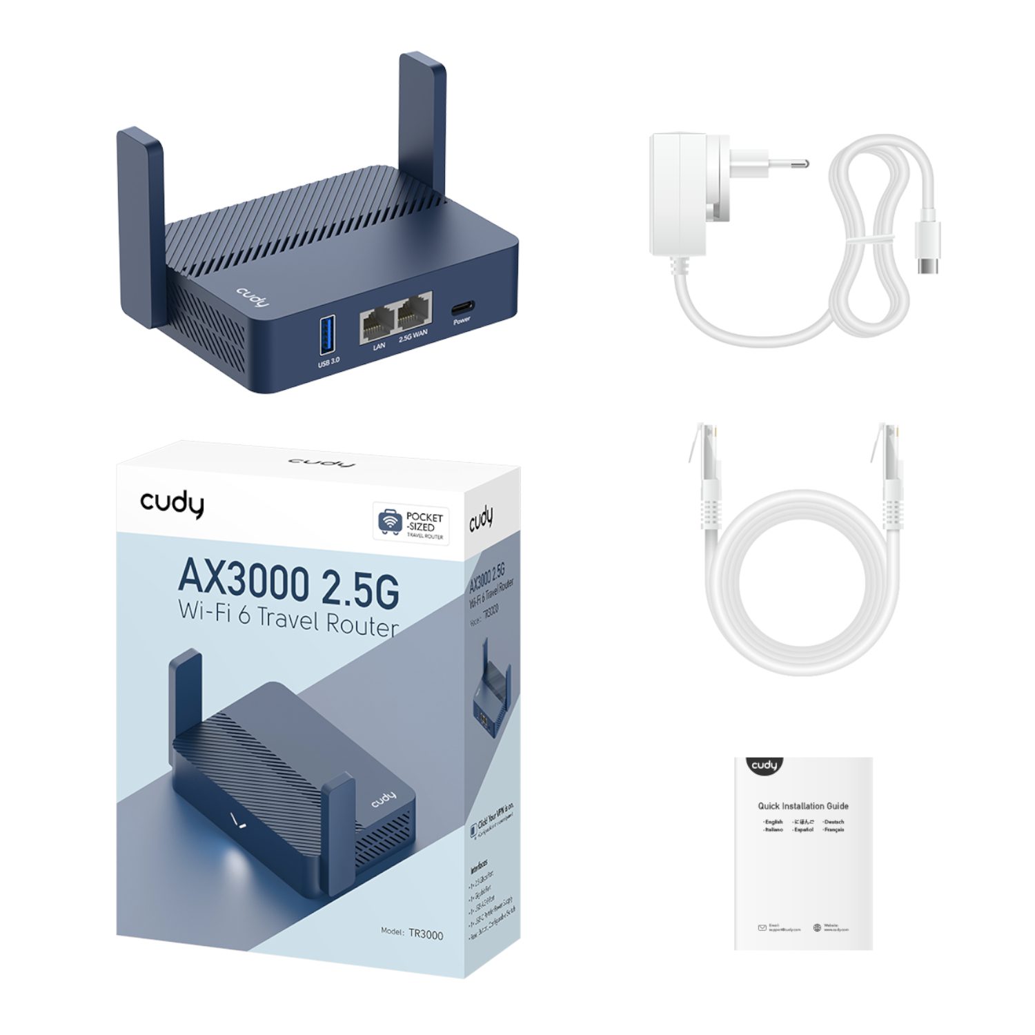 Cudy AX3000 2.5G Wi-Fi 6 Mini VPN Travel Router (TR3000) - Image 5
